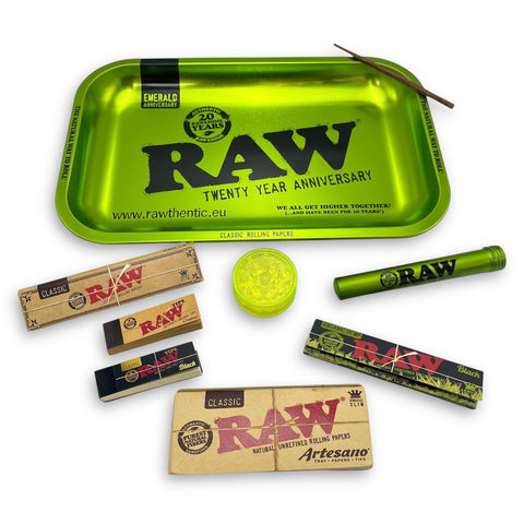 RAW - Emerald Green 20th Anniversary - Rolling Tray Gift Set