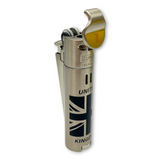 Clipper - Metal UK Silver  - Flint Wheel Jet Flame Lighter