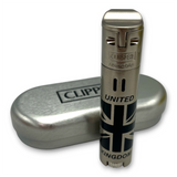 Clipper - Metal UK Silver  - Flint Wheel Jet Flame Lighter