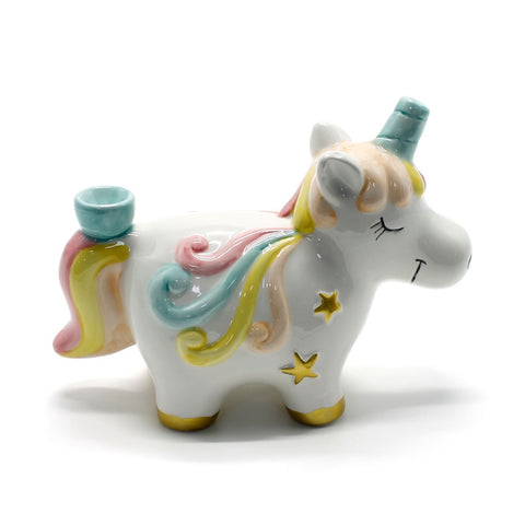 Ceramic Unicorn - Pipe Bong