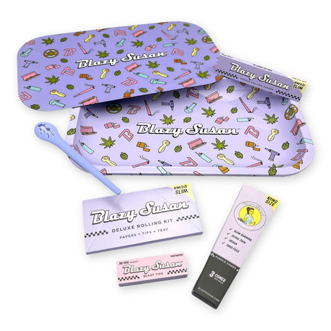 Blazy Susan - Purple Icon - Medium Rolling Tray Gift Set
