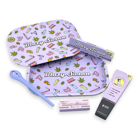 Blazy Susan - Purple Icon - Small Rolling Tray Gift Set