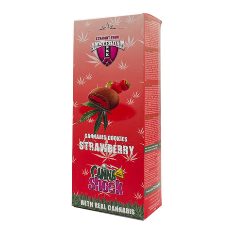 Cannashock Chocolate Cookies - Strawberry - 100g Pack
