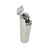 Clipper Metal Flint Wheel Jet Flame Lighter – Silver (Chrome or Brushed Steel)
