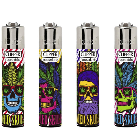 Clipper Lighters - Weed Skulls