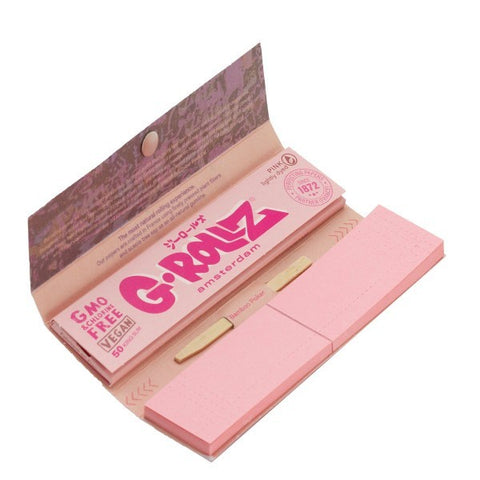 G-ROLLZ - Pink King Size Rolling Papers, Tips & Poker