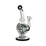 Justin Hale 27cm Globe V2 Glass Bong -  Black Trim with Shower Head Diffuser
