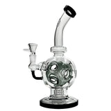 Justin Hale 27cm Globe V2 Glass Bong -  Black Trim with Shower Head Diffuser