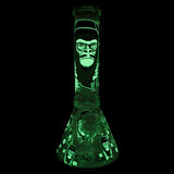 Chongz - "Monkeee Maan" 33cm Glow in the Dark  Thick Glass Bong