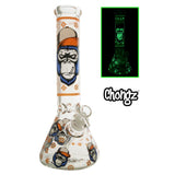 Chongz - "Monkeee Maan" 33cm Glow in the Dark  Thick Glass Bong