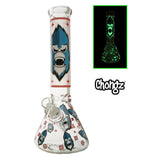 Chongz - "Monkeee Maan" 33cm Glow in the Dark  Thick Glass Bong