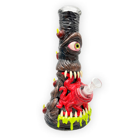 3D "Glow in the Dark" Monster Bong - 32 cm Hand-Painted Thick Glass Waterpipe