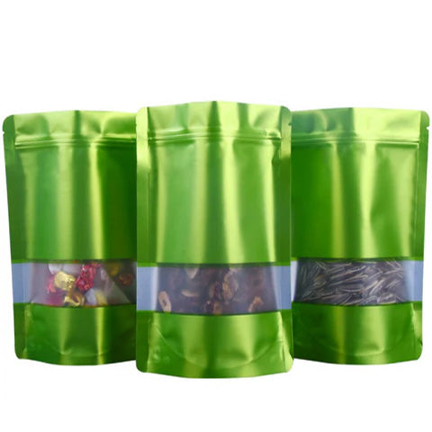 Mylar Bags - 3.5g Green Window x 100 - Stand Up Pouch – The JuicyJoint