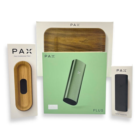 PAX PLUS Herb Vaporizer - Sage - EXTRAS BUNDLE Complete Kit - James Go The JuicyJoint PAX PLUS Herb Vaporizer - Sage - EXTRAS BUNDLE Complete Kit - James Go The JuicyJoint