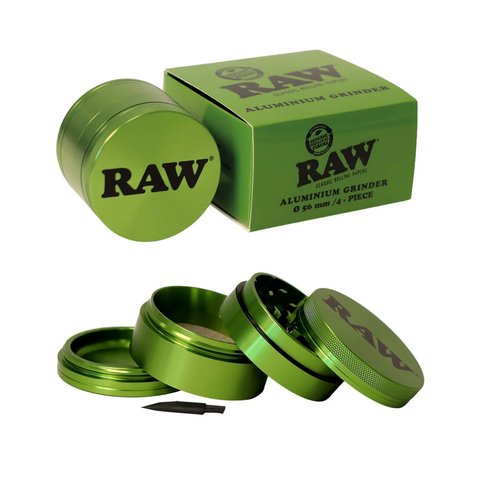 RAW Green - 4 part   Aluminium  56mm Herb Grinder