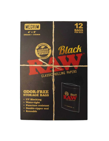 RAW Black Odor Free Storage Bags - Medium 4"x 6" - Pack of 12