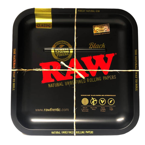 Raw Black - Square Shape - Medium Metal Rolling Tray