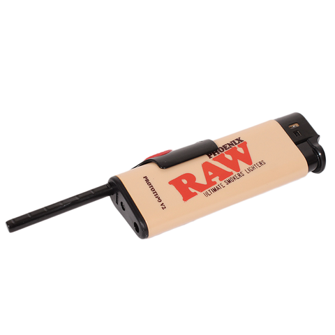 RAW - Phoenix Lighter with Wind Guard & Poker - Classic Brown & Red