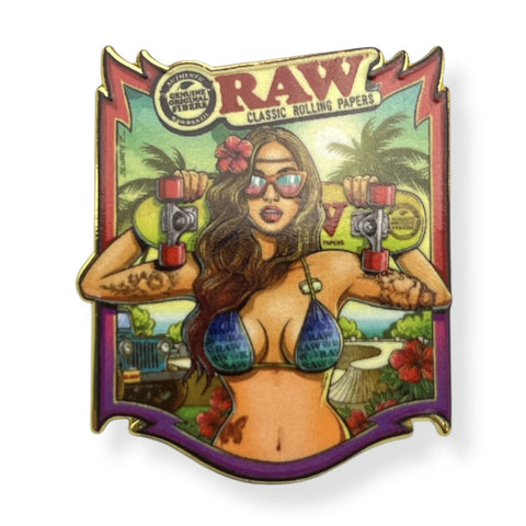 RAW - Mini Pin Badge - RAW Brazil Girl Design