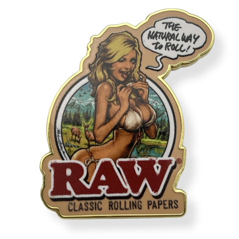 RAW - Mini Pin Badge - RAW Classic Girl Design