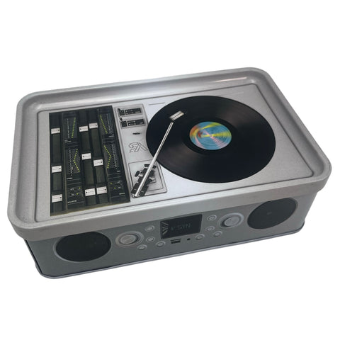 V Syndicate - PLUS Tin Box with Rolling Lid - Record Player