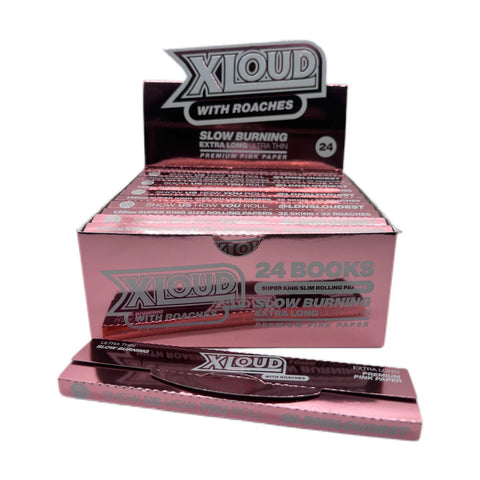 XLOUD - Premium PINK King Size Extra Long 130mm - Rolling Papers with Tips