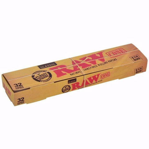 RAW Cones - 32 pack Classic - 1 1/4 Size pre-rolled