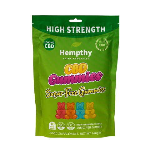 Hempthy 1000mg CBD - Sugar Free Gummies - 50 Pack