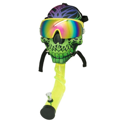 Green Skull - Gas Mask Bong with Shades