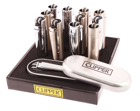 Clipper Metal - Brushed Steel & Chrome - Silver Lighters