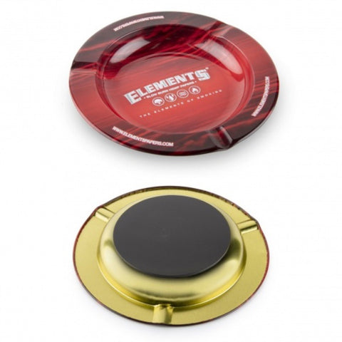 Elements Red - Magnetic Metal Ashtray 5.5" Diameter