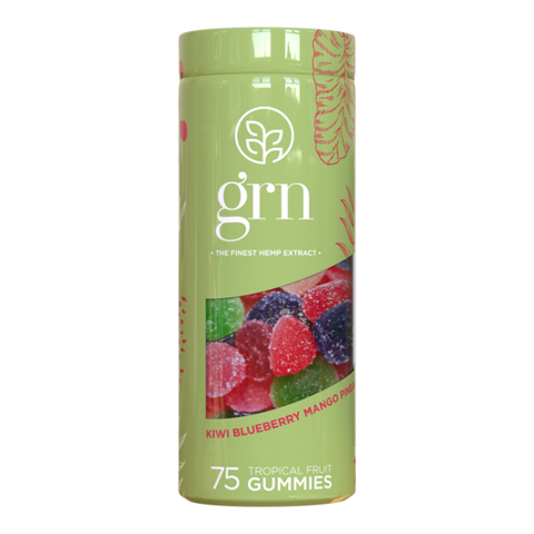 GRN - 750mg CBD Gummies - Tropical Fruit - Kiwi, Blueberry, Mango, Pineapple, Strawberry