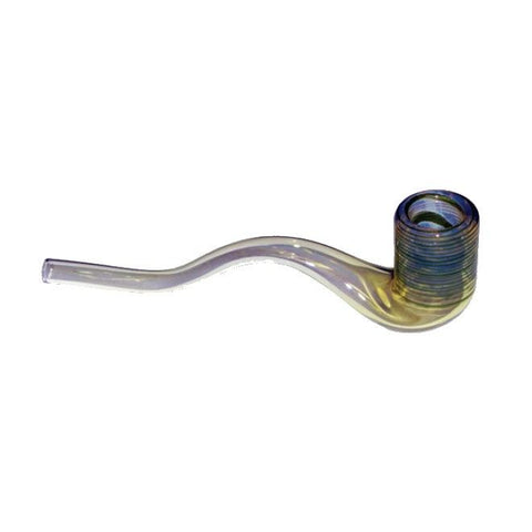 Curved Glass Pipe - Coloured Bowl