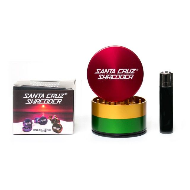 Santa Cruz Shredder - Metal Grinder 4pc Large - Rasta – The JuicyJoint