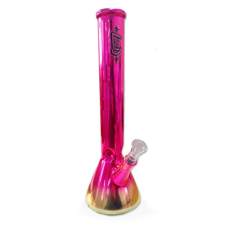 Electro Coated LOUD - 40cm Pink & Gold Ice Pinch - Beaker Bong - GB1015