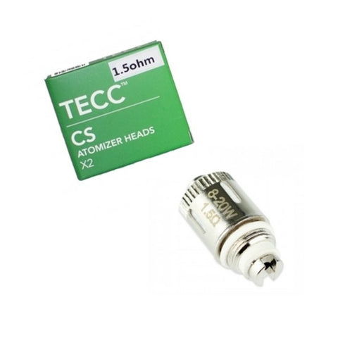 TECC CS Atomizer Heads 1.5 ohm Coil - Compatible with Totally Wicked / CS Air Tanks - Pack of 2