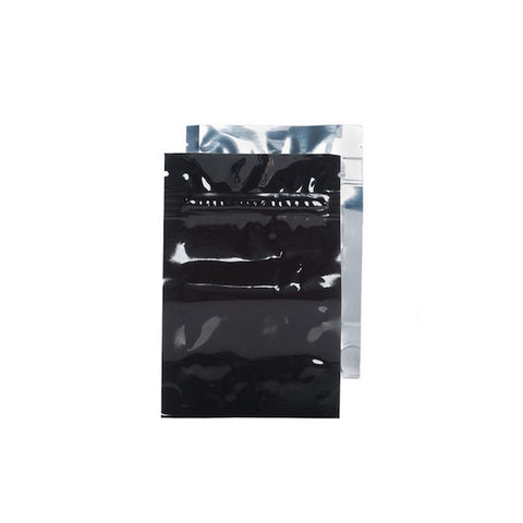 3.5g x 30 Mylar Smell Proof Bags Clear Front/Black Back