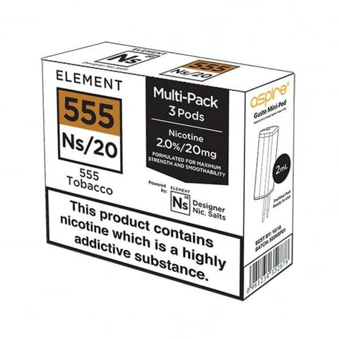 Element E-liquids NS20 - Aspire Gusto Pods The JuicyJoint Element E-liquids NS20 - Aspire Gusto Pods The JuicyJoint