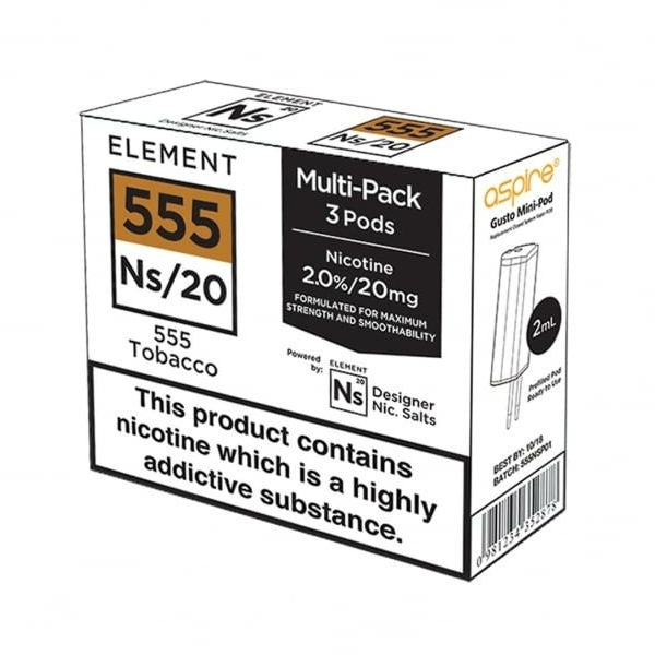 aspire gusto pods Element E-liquids NS20
