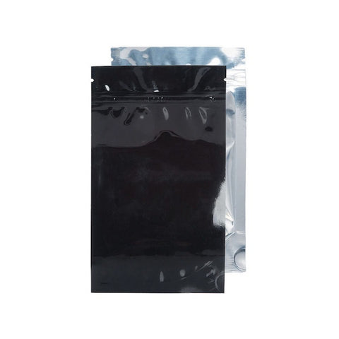 7g x 25 Mylar Smell Proof Bags Clear Front/Black Back