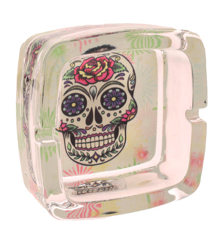Day of the Dead - Glow in the Dark - Square Glass Ashtray