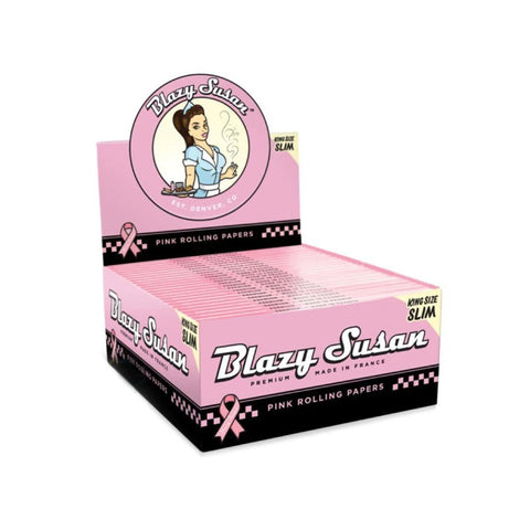 Blazy Susan - King Size Slim - Pink Rolling Papers - Box of 50