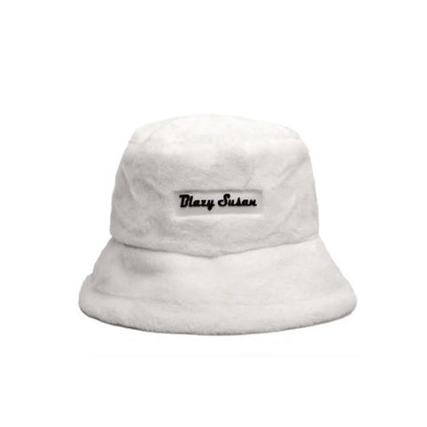 Blazy Susan - Fuzzy Bucket Hat - White