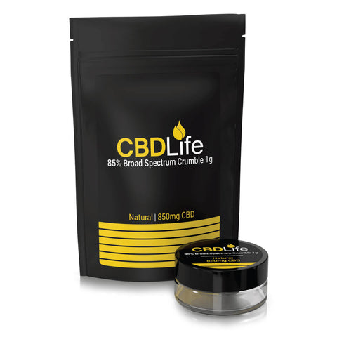 CBD Life - 1g Broad Spectrum 850mg CBD Wax Crumble 85% - Natural