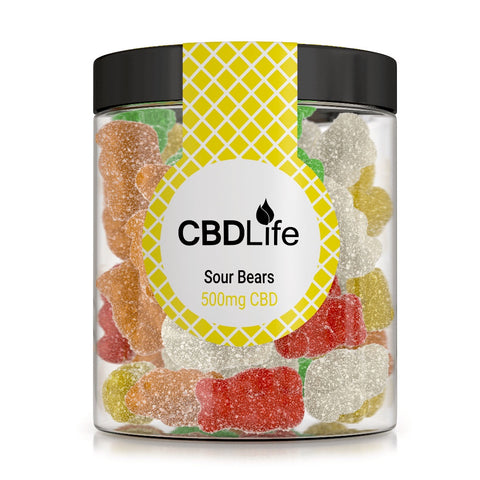 CBD Life - Vegan Mixed Fruit Sour Bears (50 x 10mg) – 500mg