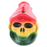 Rasta Death's Head - Ceramic Waterpipe Bong
