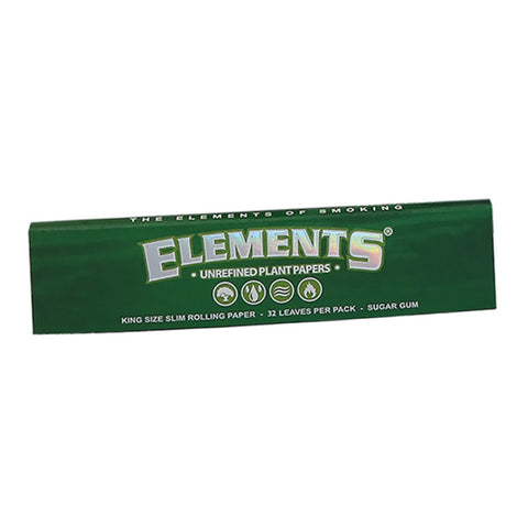 Elements Green - Kingsize Slim - Unrefined Plant Papers