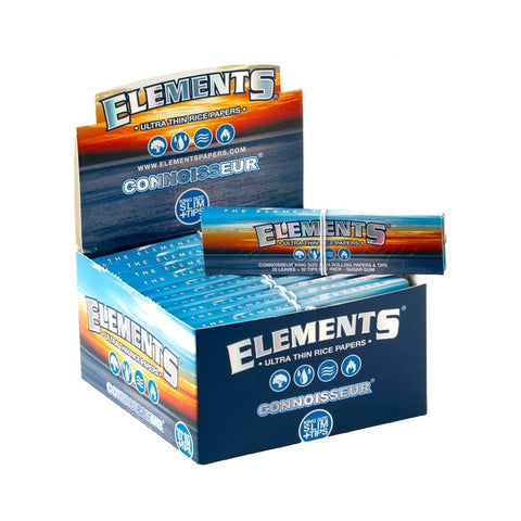 Elements - Connoisseur King Size Rice Papers with Tips - Box of 24