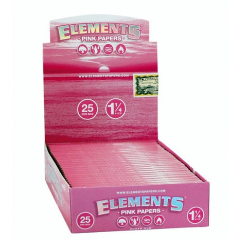 Elements Pink - 1 1/4 Size - Rolling Papers - Box of 25