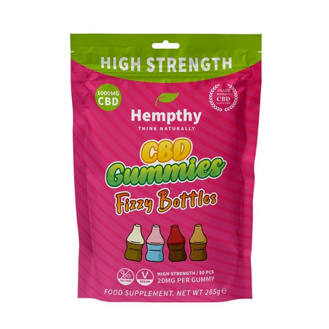 Hempthy 1000mg CBD - Gummies Fizzy Cola Bottles 50pcs